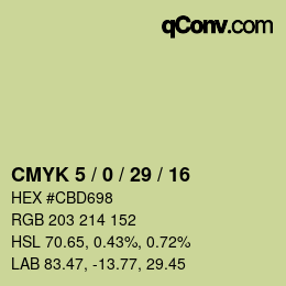 颜色代码: CMYK 5 / 0 / 29 / 16 | qconv.com