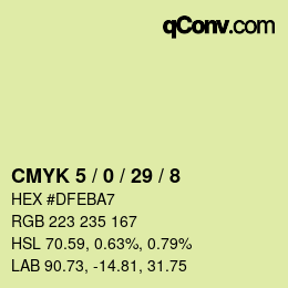 カラーコード: CMYK 5 / 0 / 29 / 8 | qconv.com