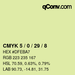 カラーコード: CMYK 5 / 0 / 29 / 8 | qconv.com