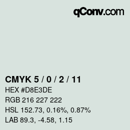Código de color: CMYK 5 / 0 / 2 / 11 | qconv.com