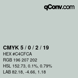 Color code: CMYK 5 / 0 / 2 / 19 | qconv.com