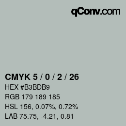 Color code: CMYK 5 / 0 / 2 / 26 | qconv.com