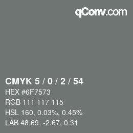 Color code: CMYK 5 / 0 / 2 / 54 | qconv.com