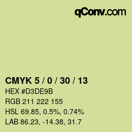 颜色代码: CMYK 5 / 0 / 30 / 13 | qconv.com