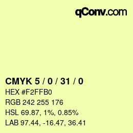 Color code: CMYK 5 / 0 / 31 / 0 | qconv.com