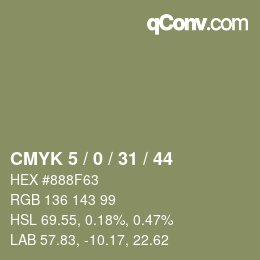 カラーコード: CMYK 5 / 0 / 31 / 44 | qconv.com
