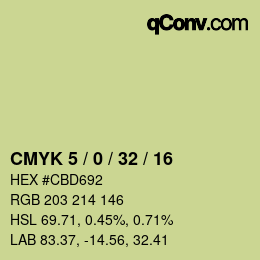 カラーコード: CMYK 5 / 0 / 32 / 16 | qconv.com