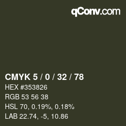 Color code: CMYK 5 / 0 / 32 / 78 | qconv.com