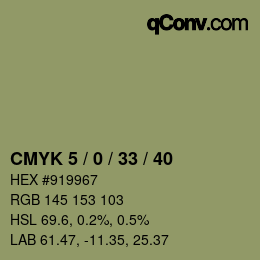 Farbcode: CMYK 5 / 0 / 33 / 40 | qconv.com