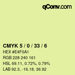 颜色代码: CMYK 5 / 0 / 33 / 6 | qconv.com