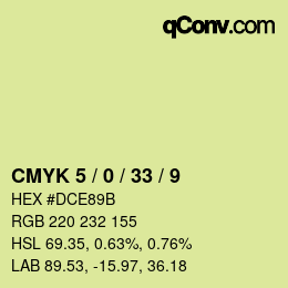颜色代码: CMYK 5 / 0 / 33 / 9 | qconv.com
