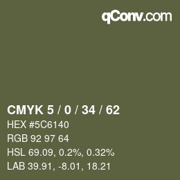颜色代码: CMYK 5 / 0 / 34 / 62 | qconv.com