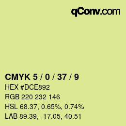 颜色代码: CMYK 5 / 0 / 37 / 9 | qconv.com
