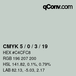 Color code: CMYK 5 / 0 / 3 / 19 | qconv.com