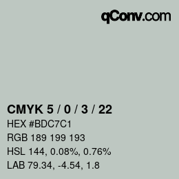 颜色代码: CMYK 5 / 0 / 3 / 22 | qconv.com