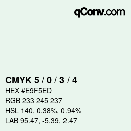 颜色代码: CMYK 5 / 0 / 3 / 4 | qconv.com