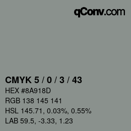 Color code: CMYK 5 / 0 / 3 / 43 | qconv.com