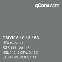 Color code: CMYK 5 / 0 / 3 / 53 | qconv.com