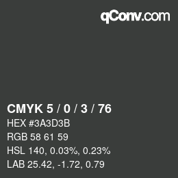 Color code: CMYK 5 / 0 / 3 / 76 | qconv.com