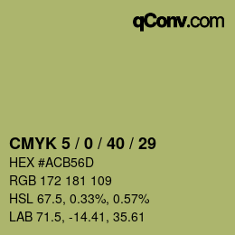 Farbcode: CMYK 5 / 0 / 40 / 29 | qconv.com