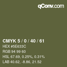 Color code: CMYK 5 / 0 / 40 / 61 | qconv.com