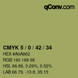 Farbcode: CMYK 5 / 0 / 42 / 34 | qconv.com