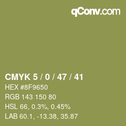 Farbcode: CMYK 5 / 0 / 47 / 41 | qconv.com