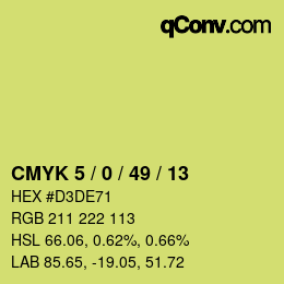 颜色代码: CMYK 5 / 0 / 49 / 13 | qconv.com