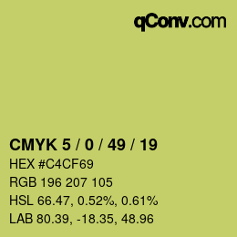 颜色代码: CMYK 5 / 0 / 49 / 19 | qconv.com