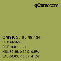 颜色代码: CMYK 5 / 0 / 49 / 34 | qconv.com