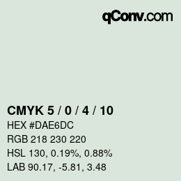颜色代码: CMYK 5 / 0 / 4 / 10 | qconv.com