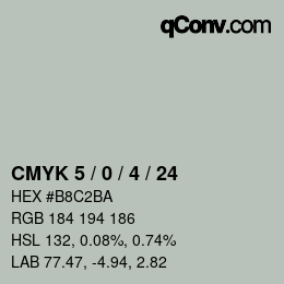 Code couleur: CMYK 5 / 0 / 4 / 24 | qconv.com