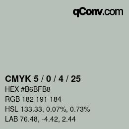 カラーコード: CMYK 5 / 0 / 4 / 25 | qconv.com