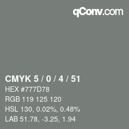 Color code: CMYK 5 / 0 / 4 / 51 | qconv.com