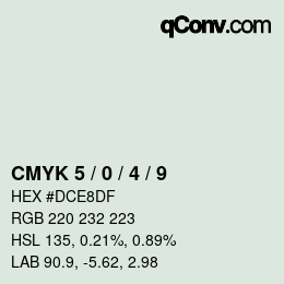 カラーコード: CMYK 5 / 0 / 4 / 9 | qconv.com