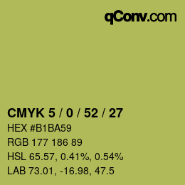 Farbcode: CMYK 5 / 0 / 52 / 27 | qconv.com