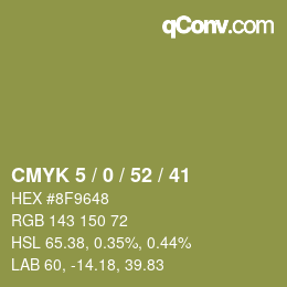 Código de color: CMYK 5 / 0 / 52 / 41 | qconv.com