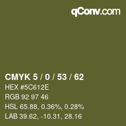 カラーコード: CMYK 5 / 0 / 53 / 62 | qconv.com