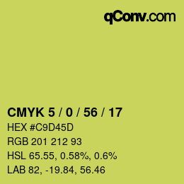 Color code: CMYK 5 / 0 / 56 / 17 | qconv.com