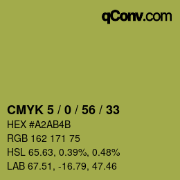 Farbcode: CMYK 5 / 0 / 56 / 33 | qconv.com