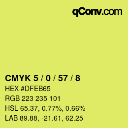 Color code: CMYK 5 / 0 / 57 / 8 | qconv.com