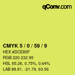 カラーコード: CMYK 5 / 0 / 59 / 9 | qconv.com