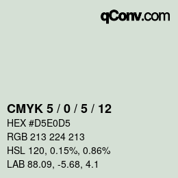 Color code: CMYK 5 / 0 / 5 / 12 | qconv.com