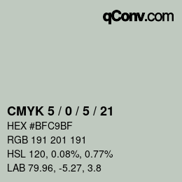 Color code: CMYK 5 / 0 / 5 / 21 | qconv.com