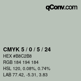 Color code: CMYK 5 / 0 / 5 / 24 | qconv.com