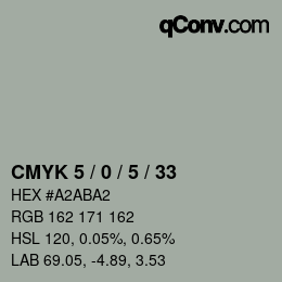 Color code: CMYK 5 / 0 / 5 / 33 | qconv.com
