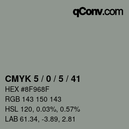Color code: CMYK 5 / 0 / 5 / 41 | qconv.com