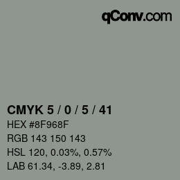 Color code: CMYK 5 / 0 / 5 / 41 | qconv.com