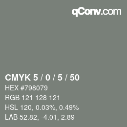 Color code: CMYK 5 / 0 / 5 / 50 | qconv.com