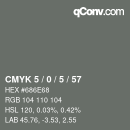 Color code: CMYK 5 / 0 / 5 / 57 | qconv.com